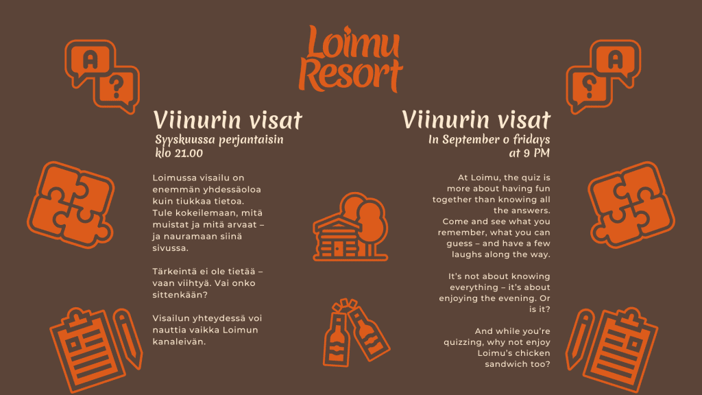 Viinurin visat Loimussa perjantaisin.